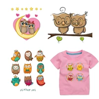 clothing for children applications animal owl sticker iron on patches diy t shirt heat transfer vinyl clothes applique decor pvc