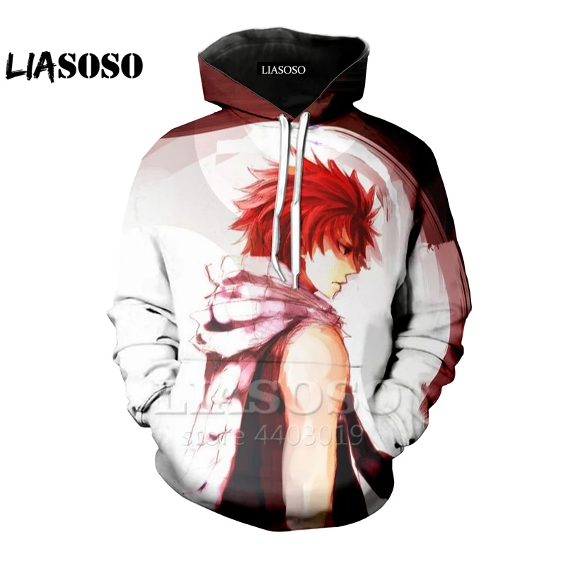 LIASOSO классический аниме Fairy Tail Группа 3d HoodiesNewest Толстовка Harajuku в стиле хип хоп со