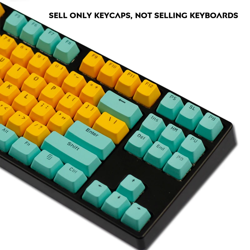 104-Key PBT подсветка Keycap милый сине-желтый цвет ANSI макет OEM профиль колпачки для Cherry MX Механическая игровая клавиатура