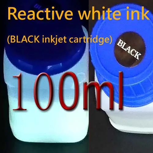 100ml white ink Невидимые чернила УФ-чернила для струйных принтеров 6 УФ-цветов секретное сообщение чернила невидимые в нормальном светильник& Rea УФ-черный светильник - Цвет: 100ml white ink