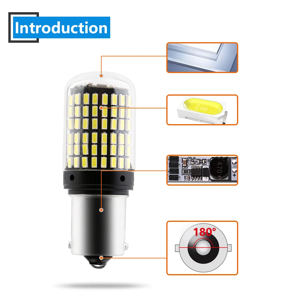 2 шт. 1156 P21W BA15S PY21W BAU15S 7507 авто светодиодный Canbus Error FREE автомобильный светильник