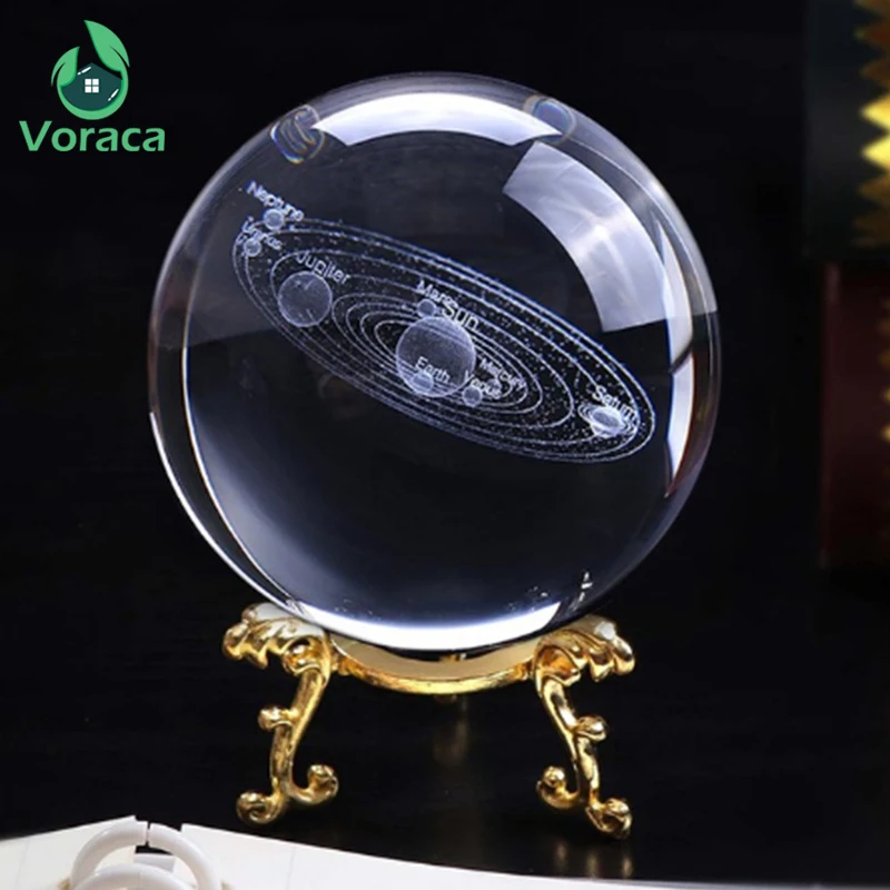 100 мм K9 солнечная система хрустальный шар миниатюрный лазерный домашний декор стеклянный шар 3D Хрустальный шар Настольный орнамент подарок для фотосъемки