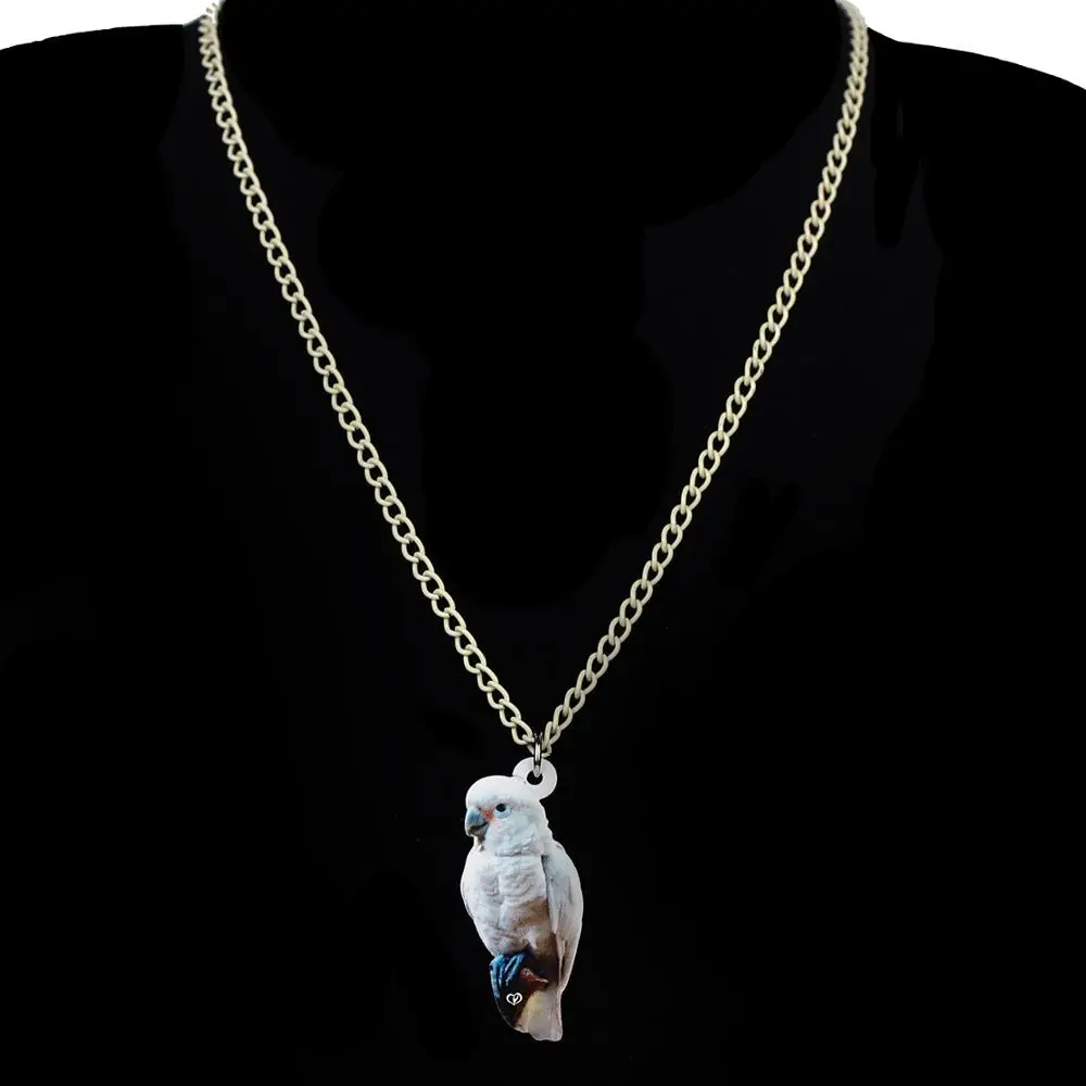 WEVENI Acrylic Jewelry Sets Foolish White Parrot Necklace Earrings Unique Fashion Pendant For Women Girls Charm Gift Decoration | Украшения