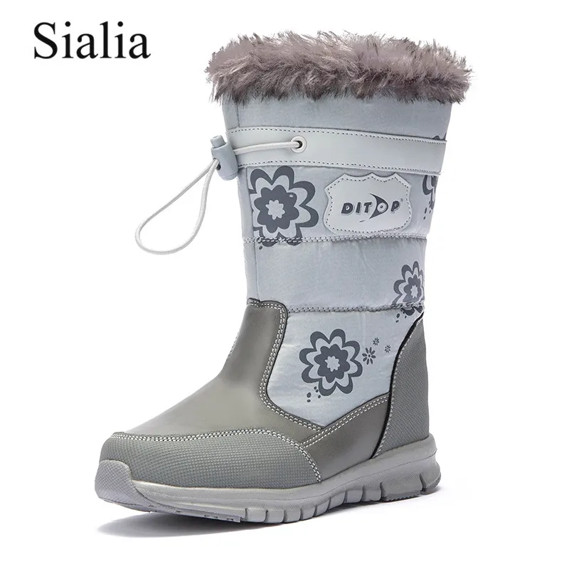 Sialia/зимние детские ботинки; детская обувь; ботинки для девочек; обувь для мальчиков; кожаная обувь на молнии до середины икры; Круглый обувь с открытым носком; fille botas nino