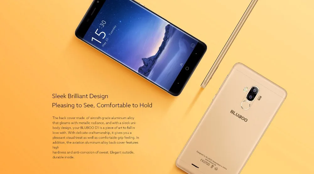 BLUBOO D1 Мобильный телефон 5,0 дюймов 8 Мп двойная задняя камера MTK6580 четырехъядерный 2 Гб ОЗУ 16 Гб ПЗУ Android 7,0 Nougat 2600 мАч смартфон