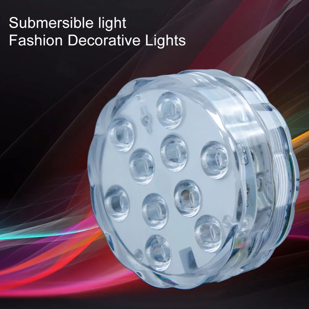 Foxanon подводный свет 10Led с дистанционным управлением RGB погружной на батарейках