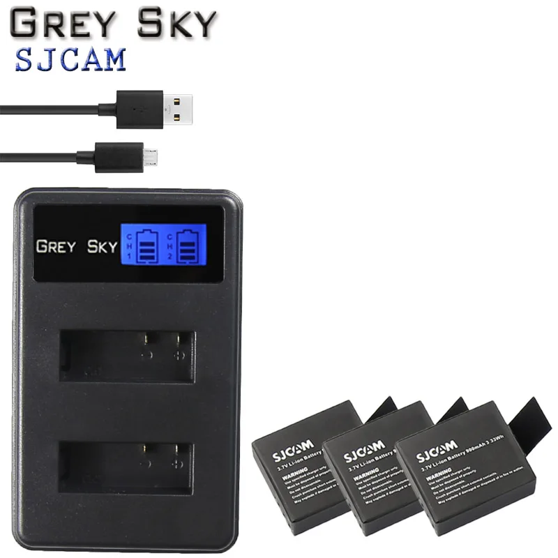3,7 v 900mAh батарея SJ4000 Батарея SJ5000 SJ6000, Wi-Fi+ ЖК-дисплей usb зарядное устройство для спортивной экшн-камеры SJCAM sj 4000 5000 6000 7000 8000 sj9000 M10