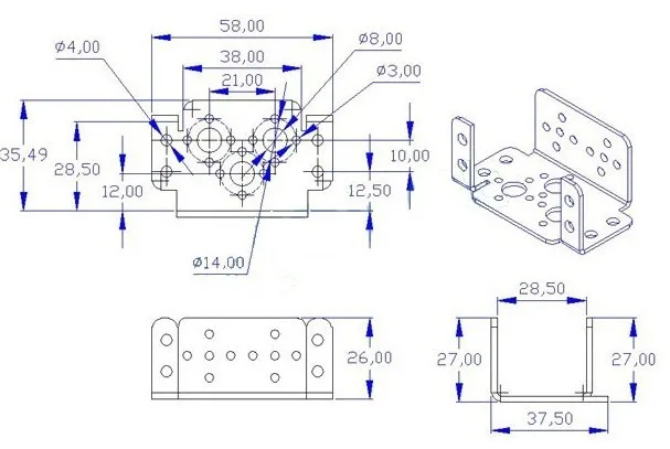 F07268 1 шт. Servo Bracket PTZ кронштейн робот Роботизированная рука DIY крепление фитинги +