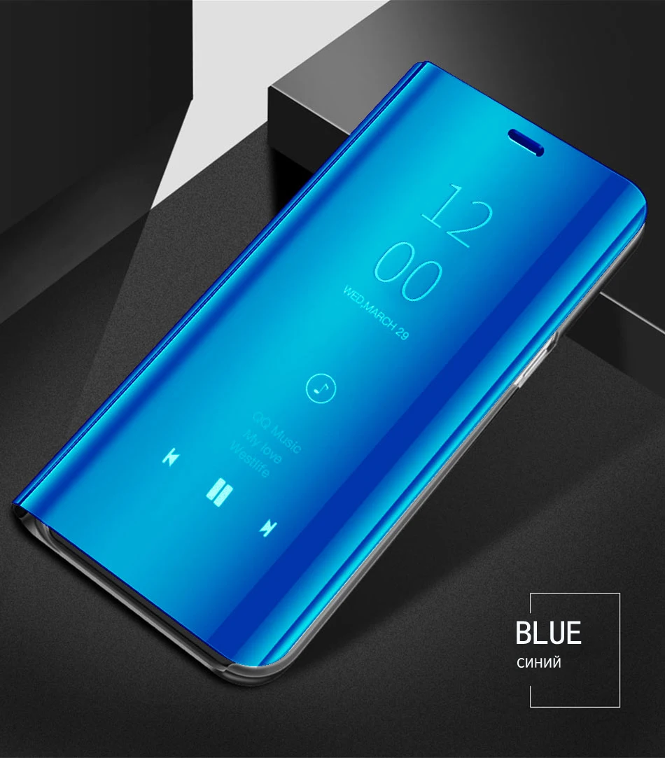 Смарт mi rror флип чехол для Xiaomi mi 9T Pro 8 SE A2 Lite Max 3 mi x 3 2 Pocophone F1 красный mi Note 7 6 5 Pro K20 Pro кожаный чехол