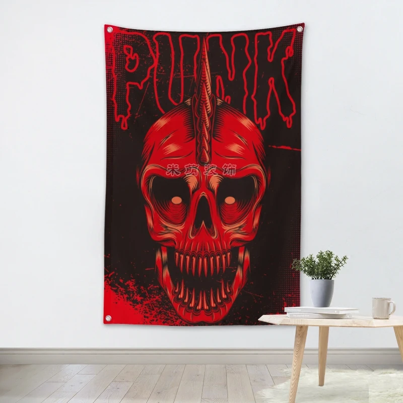 

Punk Rock Band personality creative hanging Banners Bar Winery Billiards Hall home wall decoration live background cloth