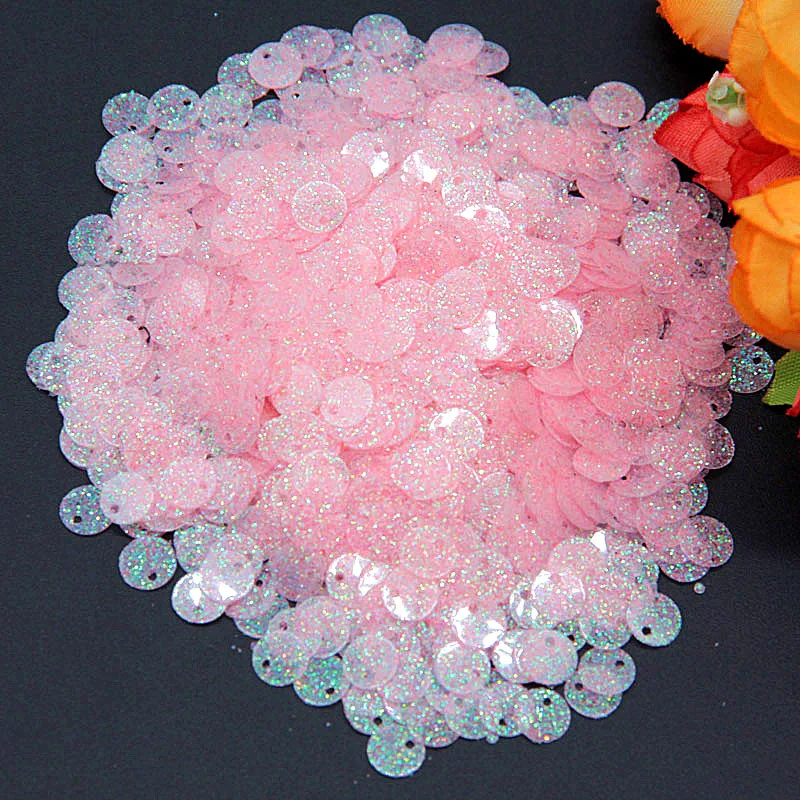 transparent pink Блестки 6 мм блестки с блестящей пудрой ПВХ блестки Швейное Ремесло Свадебные аксессуары для украшения одежды с 1 боковым отверстием - Цвет: transparent pink