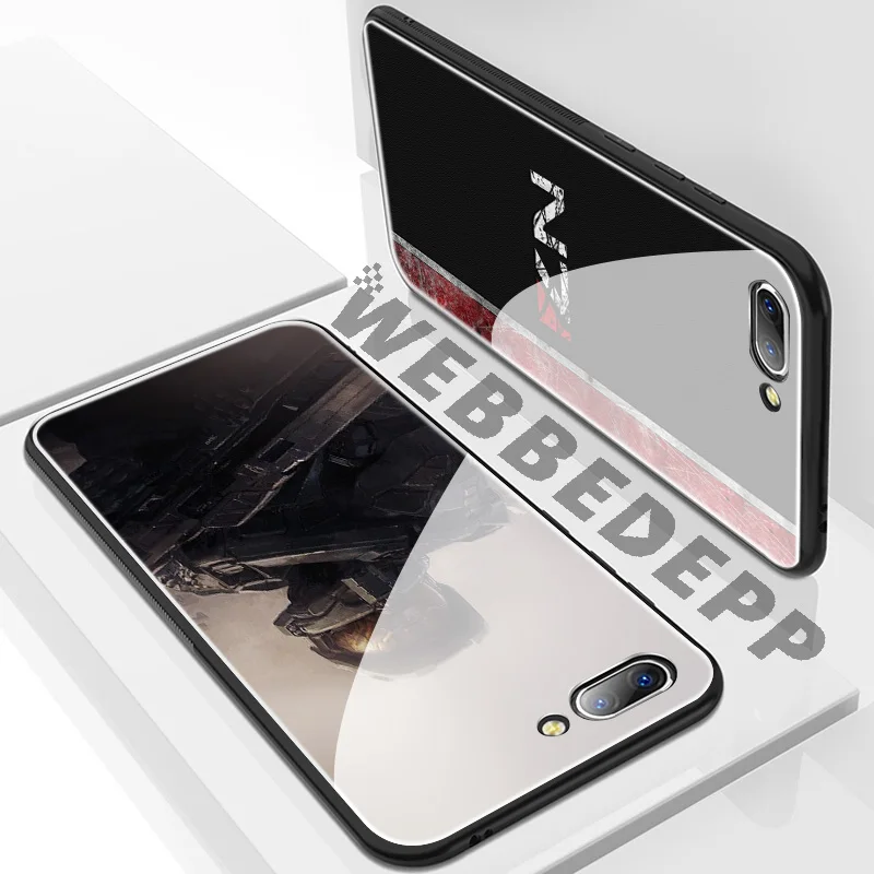 WEBBEDEPP Mass Effect N7 Tempered Glass Case for Huawei Mate 20 P20 P10 P Smart 2019 2018 &amp Honor 10 9 8X 7A Lite Pro |