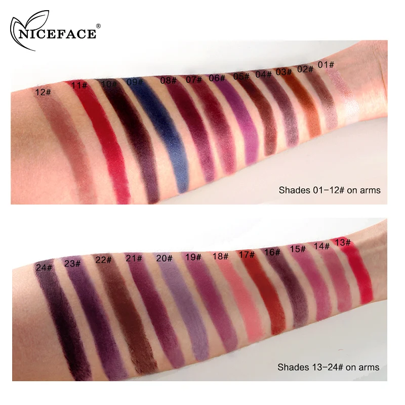 NICEFACE 24 цвета модные матовые помады professional make up длительный красный телесный
