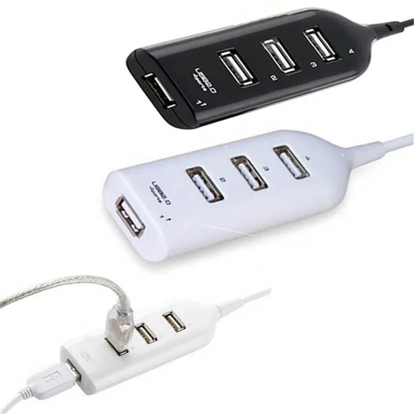 Ouhaobin New USB 2.0 Hi-Speed 4-Port Splitter Hub Adapter For PC Computer Notebook Gift Feb 8 Drop Ship | Компьютеры и офис