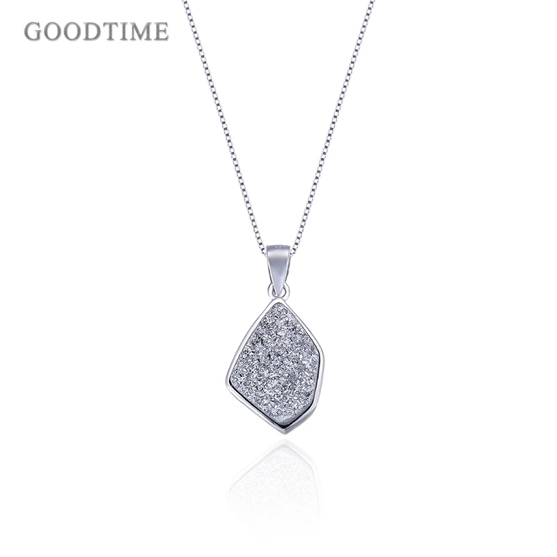 

Noble Crystal Pendant Real 925 Sterling Silver Necklaces For Women Pendant Necklaces Chain Necklace Women Girl Jewelry Dress Up