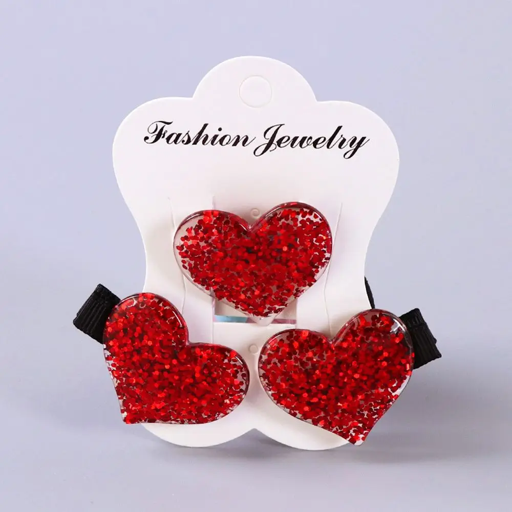 3pcs/set Girls Hair Clips Glitter Star/Heart Barrettes Elastic Ropes Ties Solid Hairband Birthday Kids Party Favors Gifts|Сувениры для