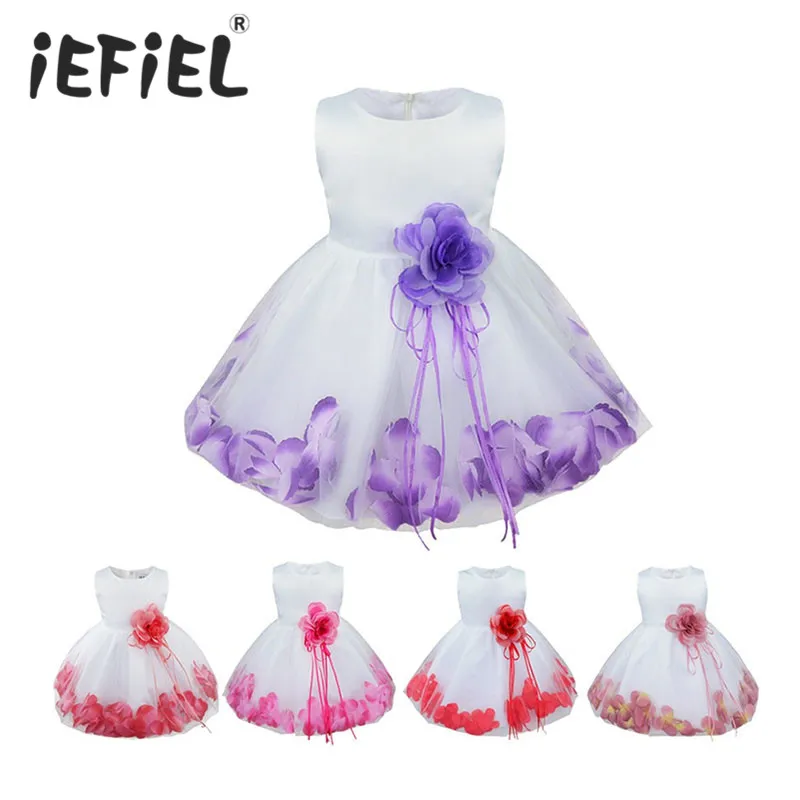 Детское платье для девочек с цветочными лепестками Малышка-подружка невесты