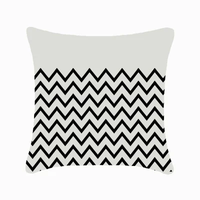 decorative cross waved line simple black white print cushion cover fancy housewarming gift sofa chair floor pillow | Дом и сад