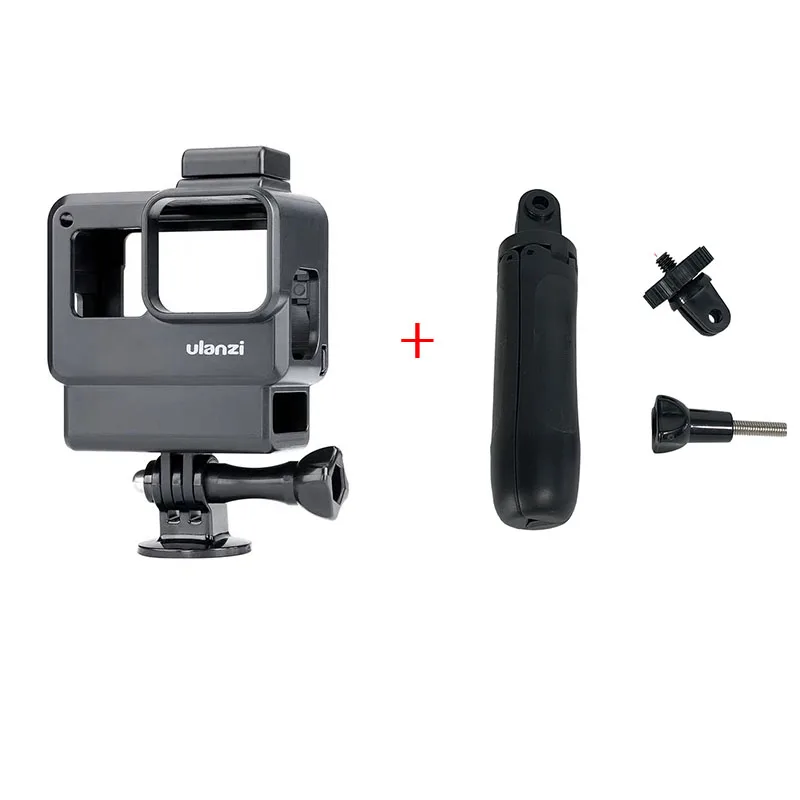 with Tripod Защитный чехол рамка для GoPro 7 6 5 Vlogging Setup Cage w штатив микрофон Холодный башмак для Go Pro Аксессуары для камеры - Цвет: with Tripod