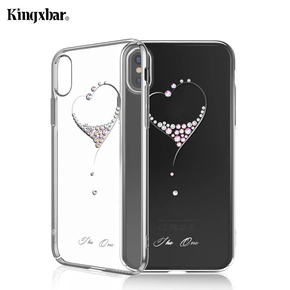 Kingxbar для IPhone X/10 случае кристаллами от Swarovski ПК Жесткий С кристалалми и стразами