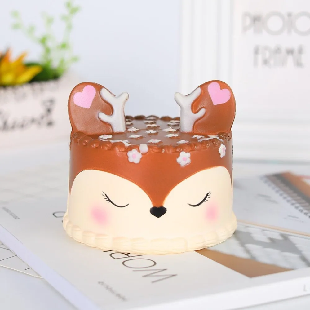 9.5CM Jumbo Big Kawaii Cute Deer Cake Bread Squishy Squeeze Squishi Squish Toy Slow Rising For Relieves Stress Anxiety images - 6