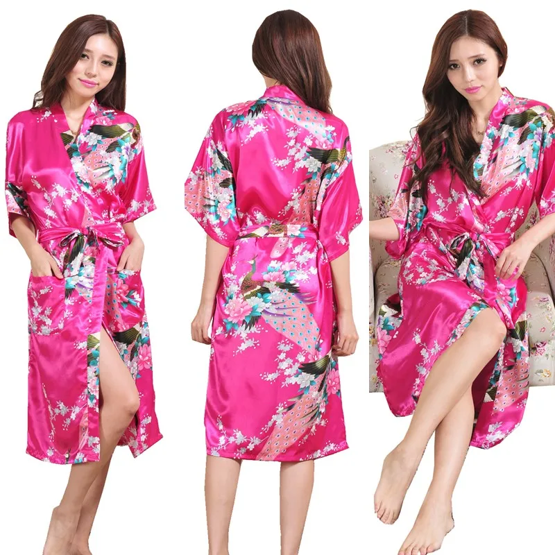 L1686 горячее цветочное свадебное платье однотонный халат Атласный Женский кимоно