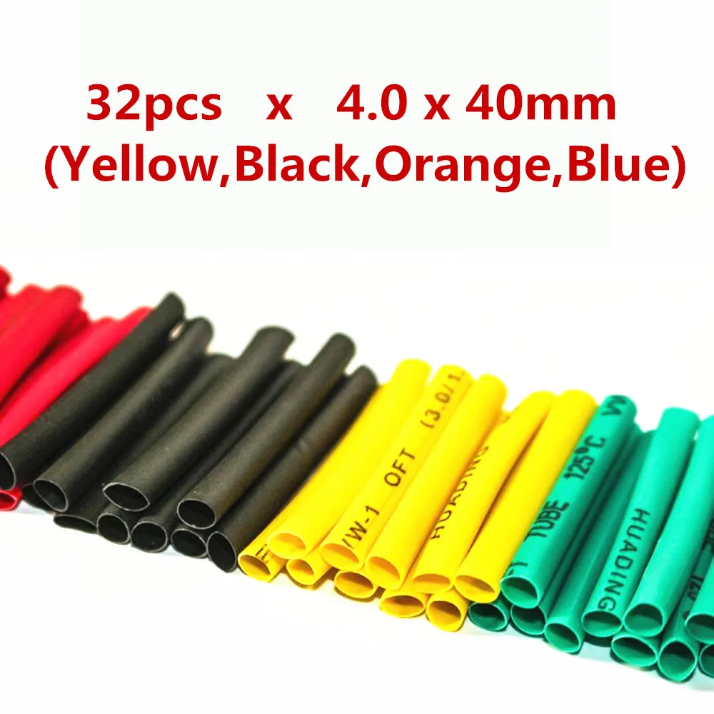 4.0mm32pcs 70/127/164/150/328/530 шт Ассорти Полиолефиновая термоусадочная трубка кабельная муфта Обёрточная бумага провода комплект утепленный термоусадочная трубка - Цвет: 4.0mm32pcs