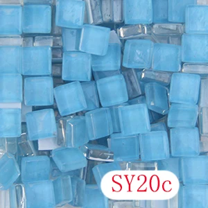 SY20b 200 г/205 шт 10X10 мм 3/8 дюймов квадратная Хрустальная мозаичная плитка, синяя фиолетовая серия, сделай сам мозаичный художественный поставщик, домашний сад стеклянные бусины - Цвет: SY20b