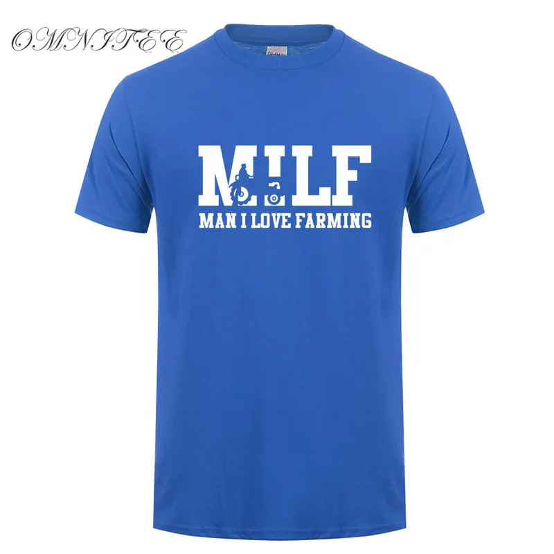 as picture Omnitee MILF Man I Love Farming Футболка мужская повседневная хлопковая футболка с коротким рукавом забавная Мужская футболка фермер OT-975 - Цвет: as picture