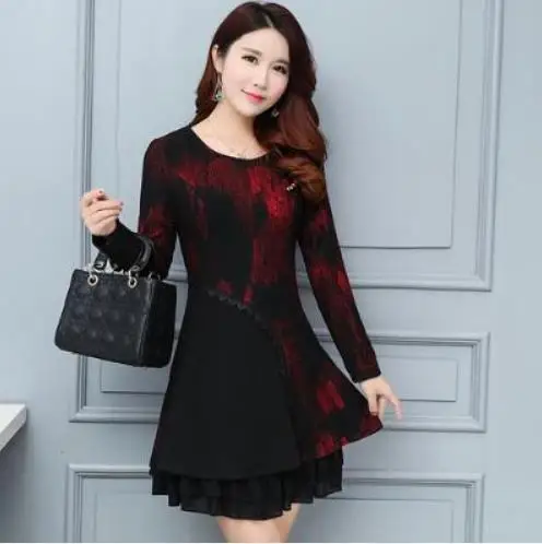 Женское винтажное платье-туника с цветочным принтом элегантное платье