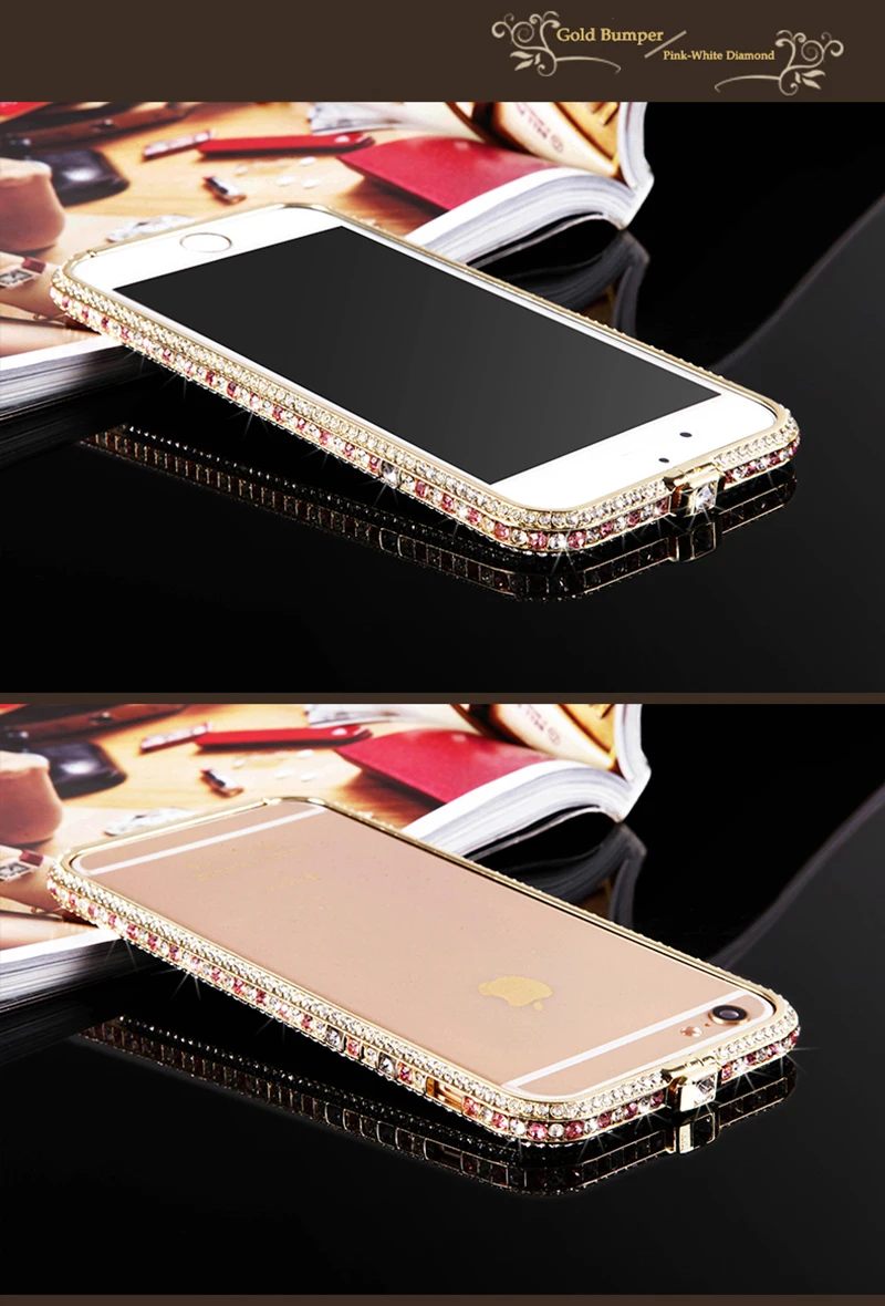 Шикарный чехол-бампер с алмазами чехол для iPhone 6, 6 S, 7, 8 Plus, роскошный блестящий сверкающий стразы, Алюминиевый металлический каркас, чехол для телефона s
