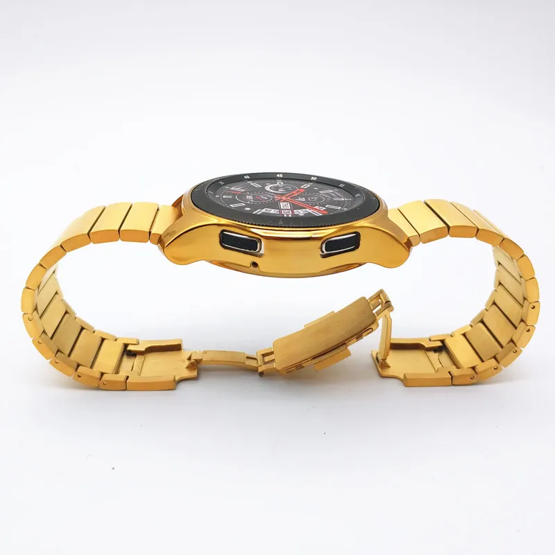 Новейшие часы Смарт Браслет для samsung Galaxy Watch 46mm Шестерни S3 Frontier ссылка Нержавеющая сталь ремень с TPU чехол Чехол для часов