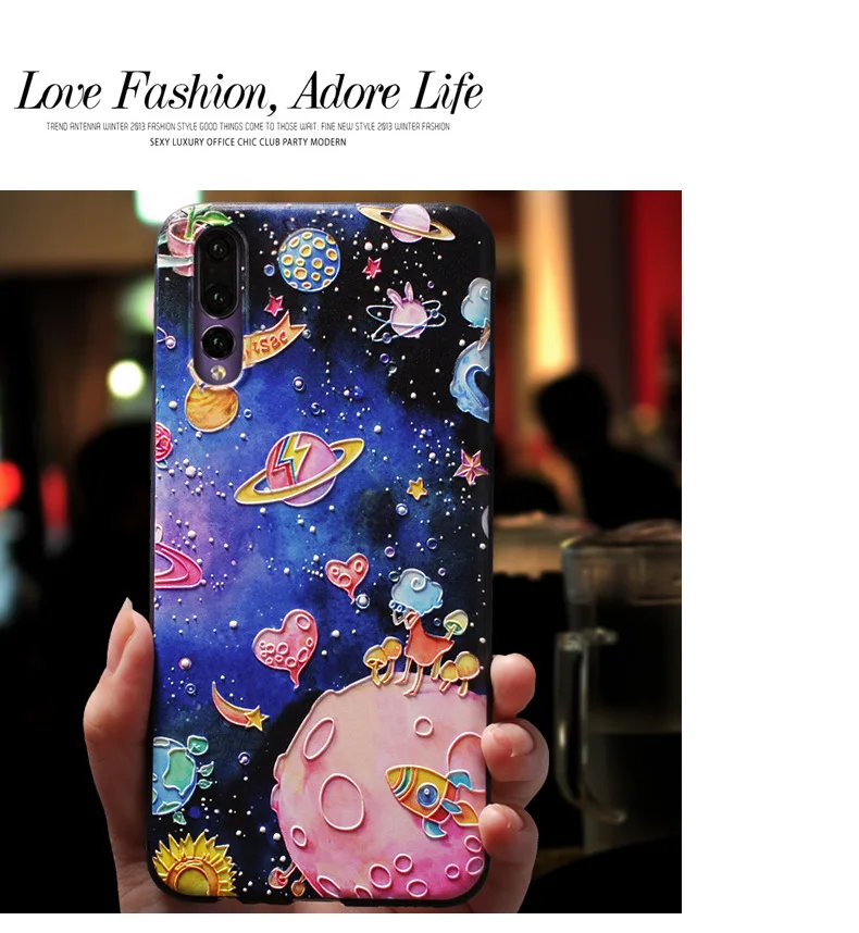 3D рельефный чехол для huawei P30 Pro Lite P20 mate 20 Nova 4e 4 3 3i P Smart Plus Honor V20 чехол силиконовый чехол с полным покрытием бампер