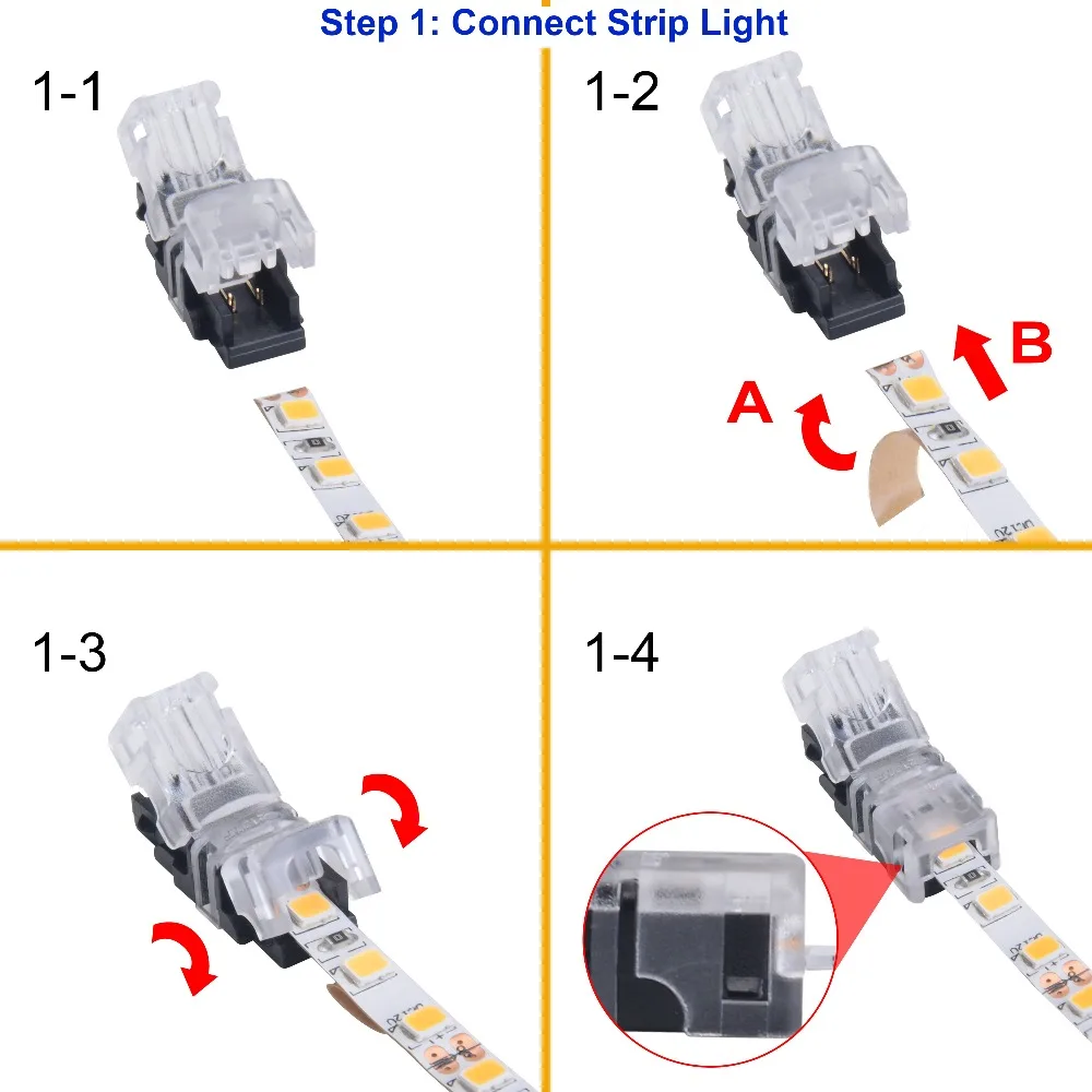 10 шт./лот паяльный 2 контактный разъем для светодиодной ленты 5 мм IP20 светодиодный