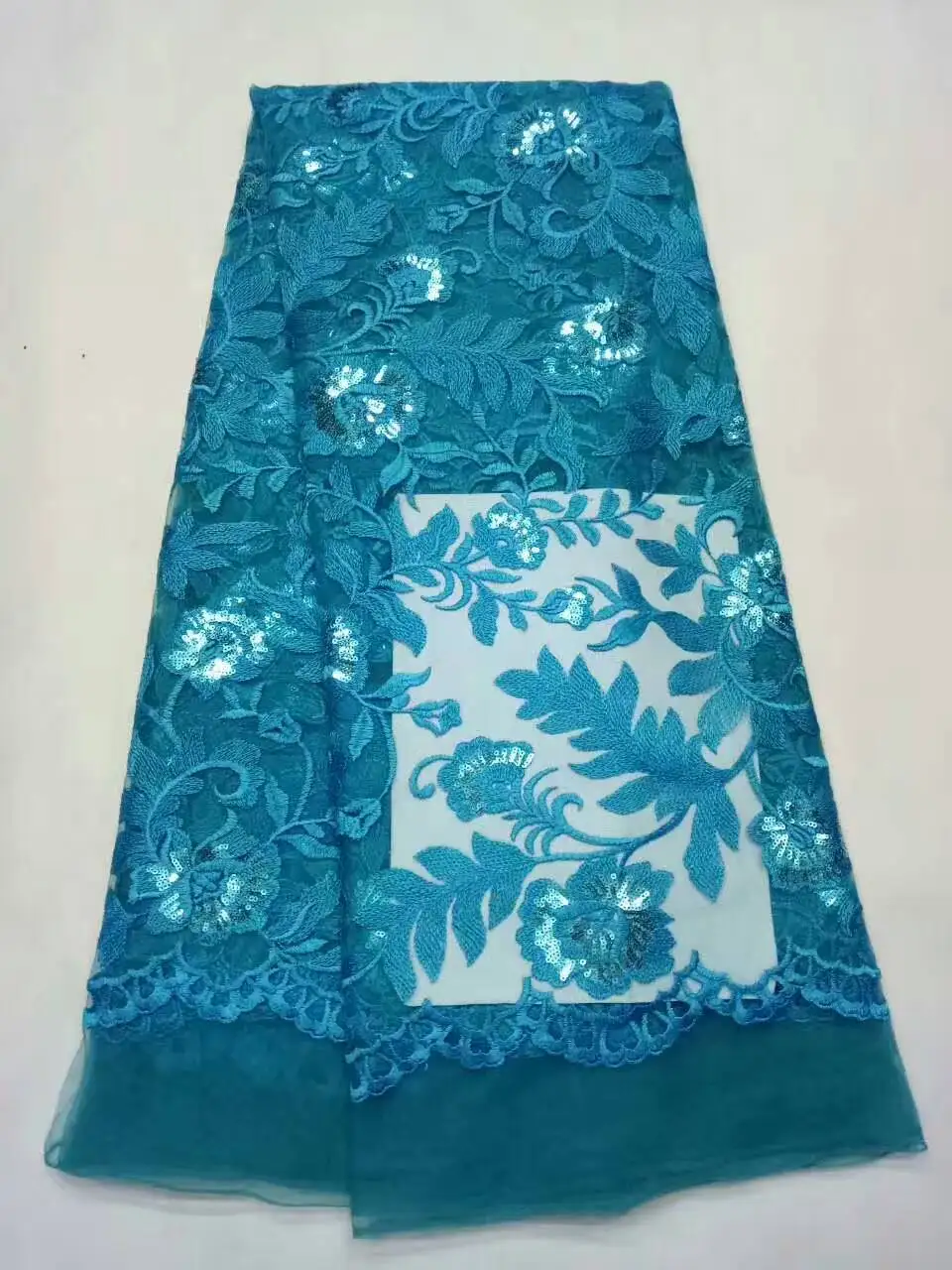 2017 Latest Net Lace Sequins Fabric For Wedding Sewing Accessories High Quality African French | Дом и сад