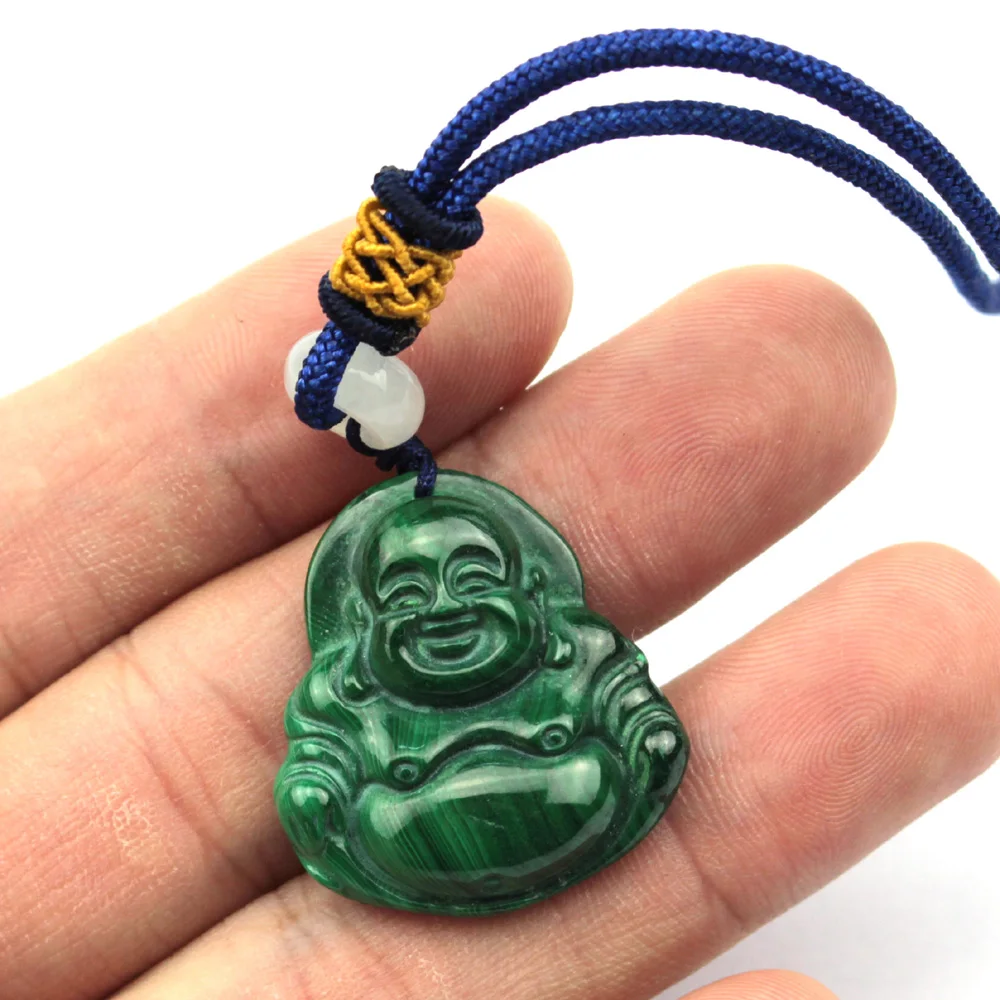 

Natural Malachite Stone Necklaces Pendant Natural Stone Beads Pendant Diy Jewelry For Woman For Buddhism Wholesale