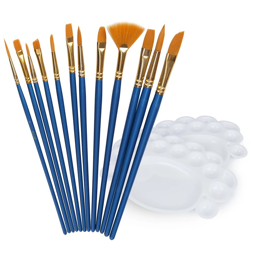 

Профессиональный набор для рисования, художественный набор для акрила + 1 кисть для рисования + 2 палетки, инструмент для маникюра