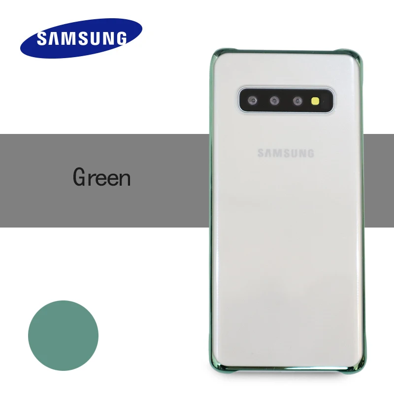 green samsung S10 чехол Прозрачный чехол для Galaxy s10 S10 плюс S10+ S10E Crystal Clear покрытие жесткий защитный чехол для ПК Капа - Цвет: green