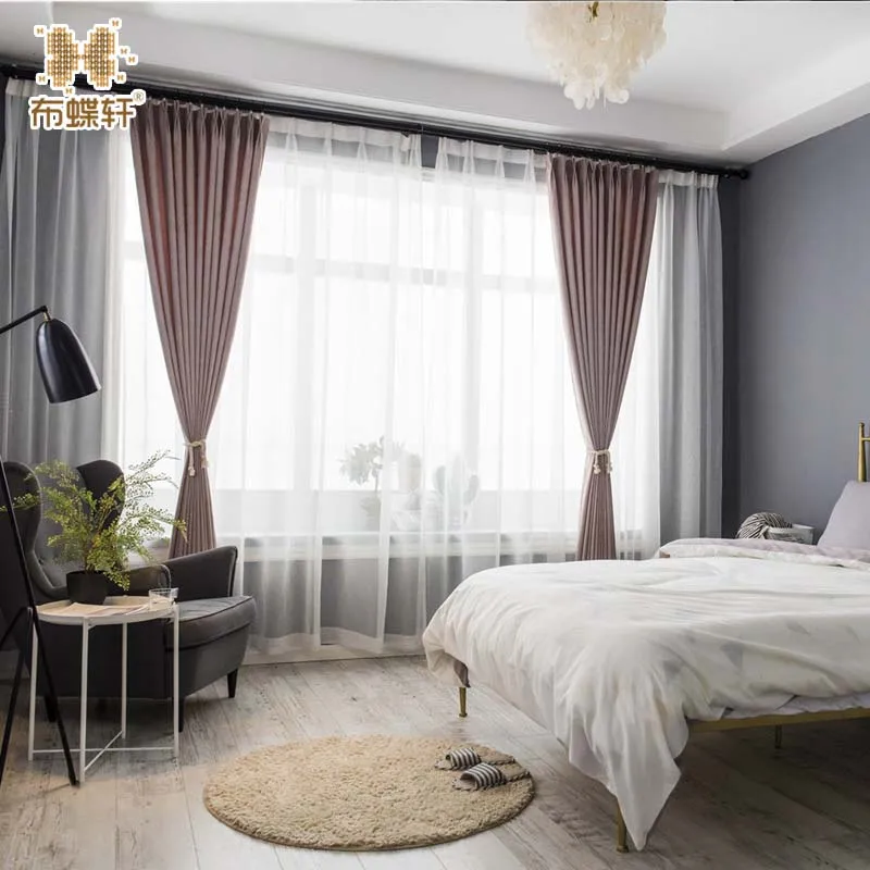 Скандинавский стиль розовые девичьи серии роскошные кашемировые занавески с