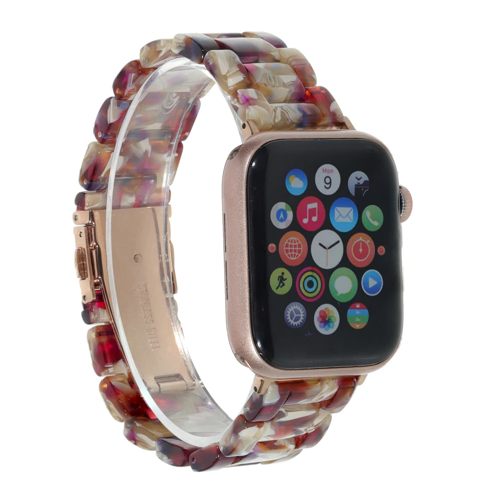 Браслет для наручных часов Apple Watch, версии 3, 2, 1 38 мм 42 мм полосы смолы ремешок для наручных часов Iwatch серии имитация Керамическое яблоко часы Чехол