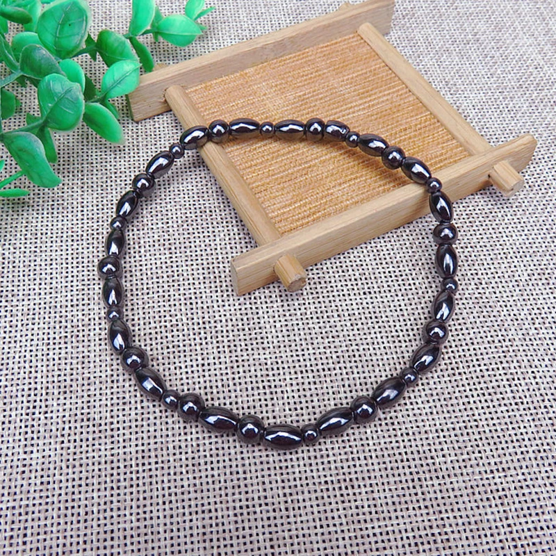 Anklet Bracelet Slimming Gallstone Hematite Weight Loss Anti-Cellulite Women Body Health Care Physical Therapy Black Products