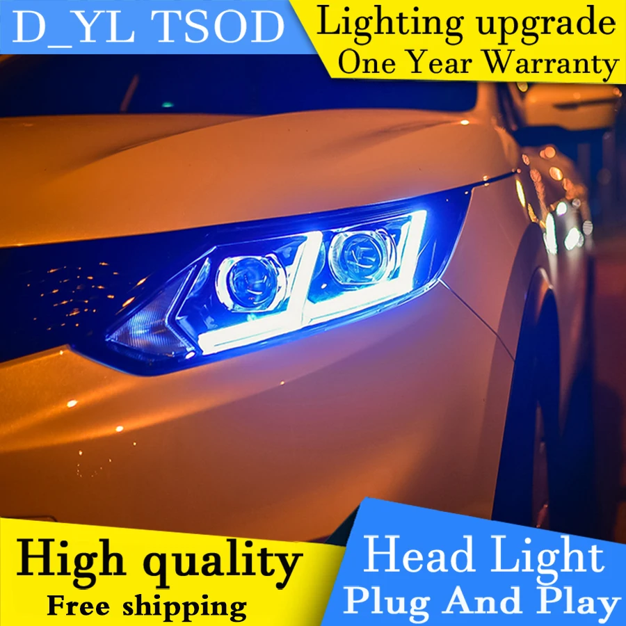 Car Styling Headlights for Nissan Qashqai 2016 LED Headlight Head Lamp Daytime Running Light DRL Bi-Xenon HID | Автомобили и