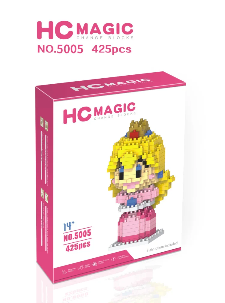 5005 with box ZMS аниме мультфильм каваи игра Супер Марио Дети подарок для мальчиков девочек строительные блоки фигурка модель образования toy3453 3454 3490 - Цвет: 5005 with box
