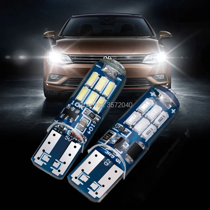 Светодиодная лампа T10 W5W 2 шт. белые красные голубые стробоскописветодиодный