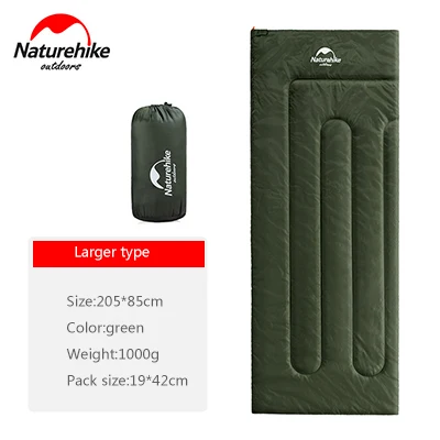 NatureHike спальный мешок Кемпинг Конверт спальный мешок тепловой взрослый весна лето осень Открытый путешествия водонепроницаемый спальный мешок - Цвет: Green L