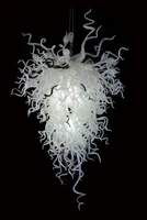 creative milk white large led handmade twisted blown glass art chandelier lighting lr062