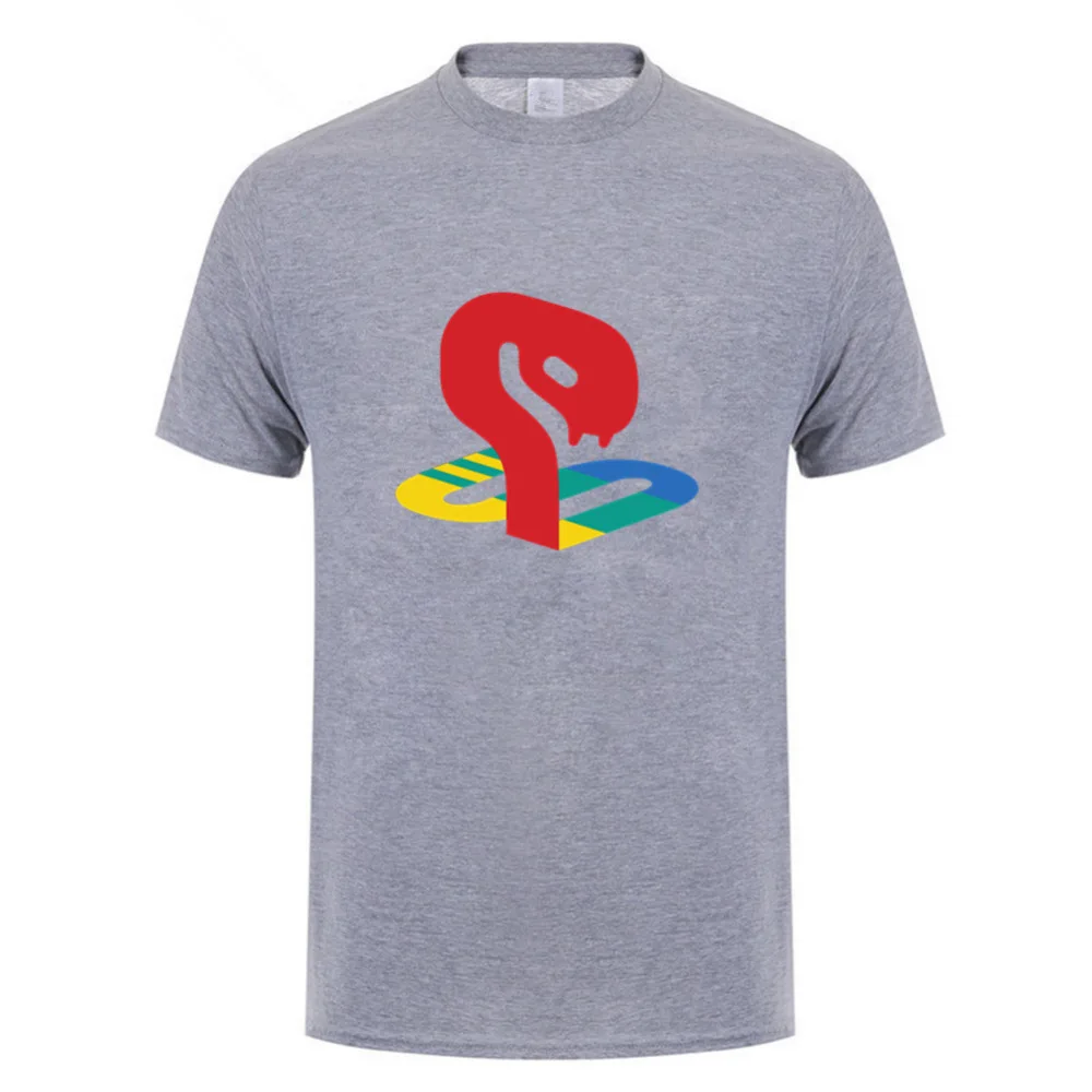 2019 Summer new Design Playstation Sony Logo Gamer Licensed men's top tees man 100%cotton tee shirt | Мужская одежда