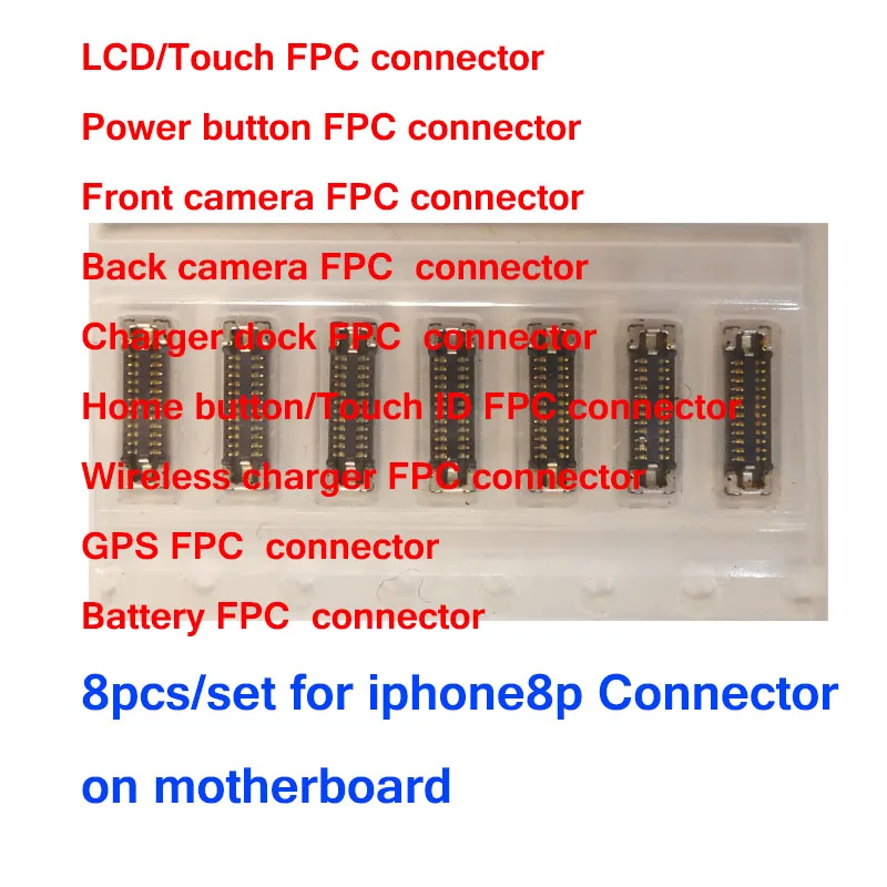 

1 комплект-10 компл./лот для iPhone 8 plus 8 p LCD/touch back camera charger dock home button power GPS fpc коннектор материнской платы
