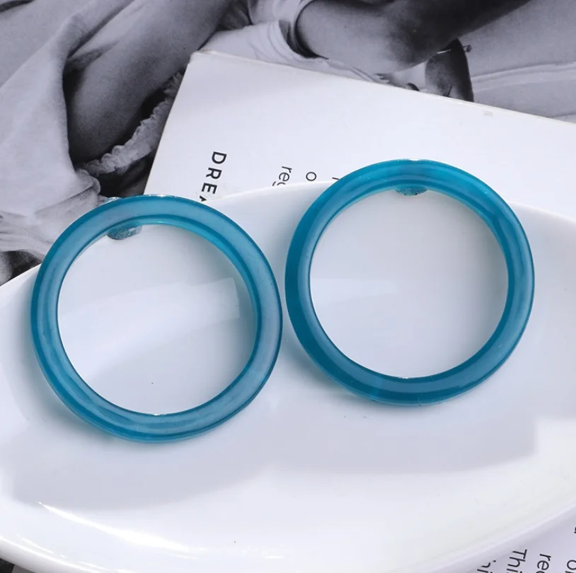 New Acrylic Round Acetate Dangle Earrings Girls Statement Long Drop Jewelry boucles d'oreilles 2018 Brincos | Украшения и