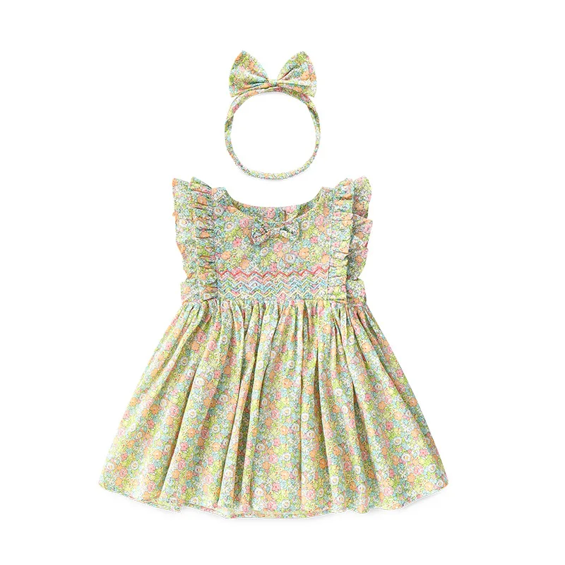 TODDLER GIRL SUMMER CLOTHES GIRLS DRESSES LITTLE DRESES FLOWER FASHION 2019 BABY HEADBAND | Детская одежда и обувь